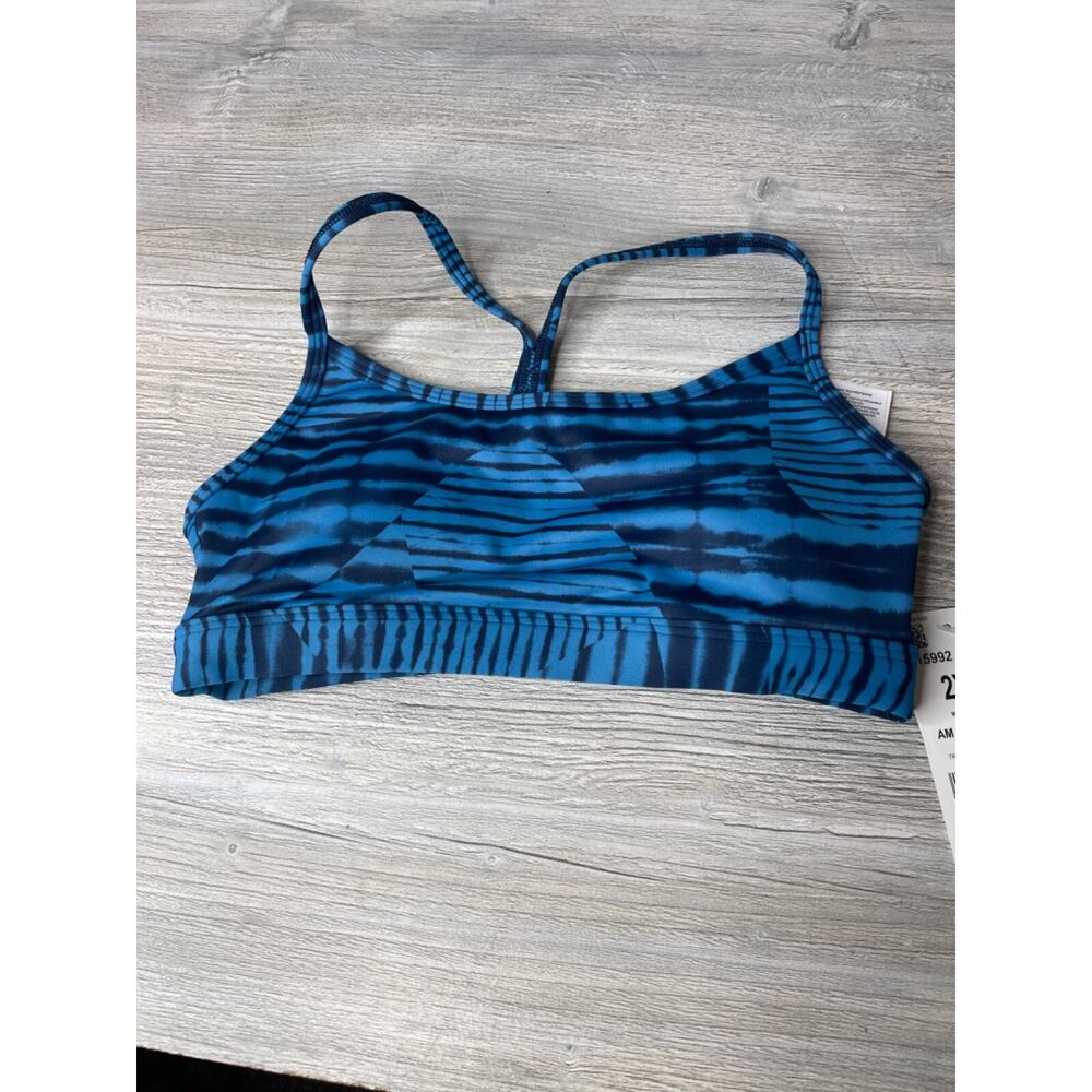 Reebok Womens blue printed Sports Bra, XX-Small 2xs